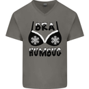 Bra Humbug Snowflake Funny Christmas Mens V-Neck Cotton T-Shirt Charcoal