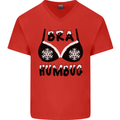 Bra Humbug Snowflake Funny Christmas Mens V-Neck Cotton T-Shirt Red