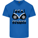 Bra Humbug Snowflake Funny Christmas Mens V-Neck Cotton T-Shirt Royal Blue