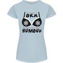Bra Humbug Snowflake Funny Christmas Womens Petite Cut T-Shirt Light Blue