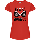 Bra Humbug Snowflake Funny Christmas Womens Petite Cut T-Shirt Red