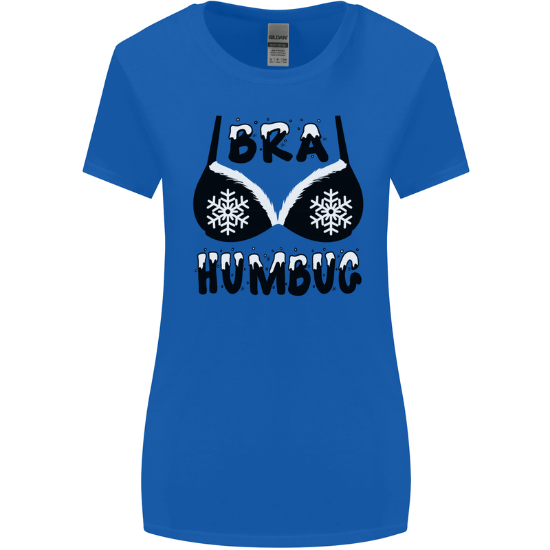 Bra Humbug Snowflake Funny Christmas Womens Wider Cut T-Shirt Royal Blue