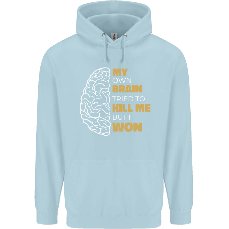 Brain Cancer Aneurysm Awareness Childrens Kids Hoodie Light Blue