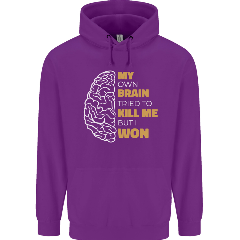 Brain Cancer Aneurysm Awareness Childrens Kids Hoodie Purple