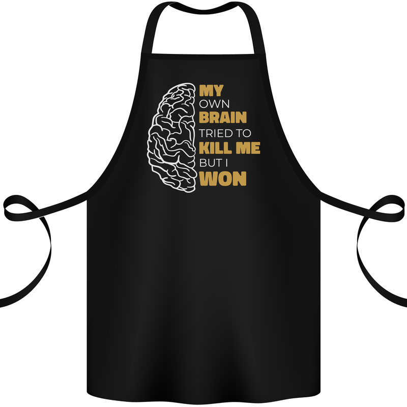 Brain Cancer Aneurysm Awareness Cotton Apron 100% Organic Black