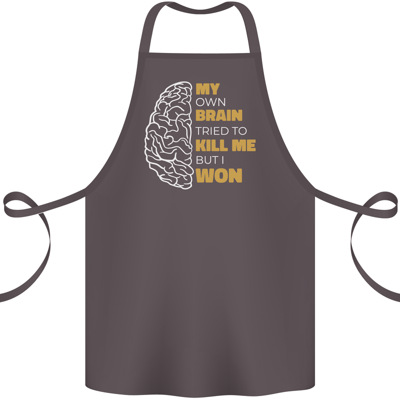 Brain Cancer Aneurysm Awareness Cotton Apron 100% Organic Dark Grey