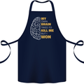 Brain Cancer Aneurysm Awareness Cotton Apron 100% Organic Navy Blue