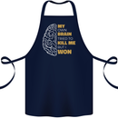 Brain Cancer Aneurysm Awareness Cotton Apron 100% Organic Navy Blue