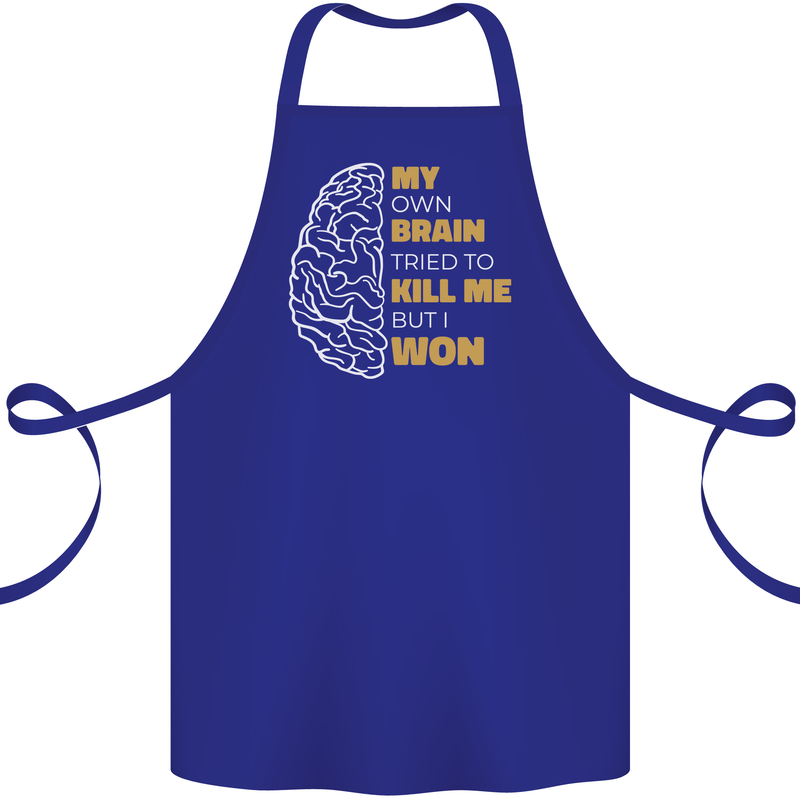 Brain Cancer Aneurysm Awareness Cotton Apron 100% Organic Royal Blue