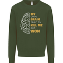 Brain Cancer Aneurysm Awareness Kids Sweatshirt Jumper Forest Green