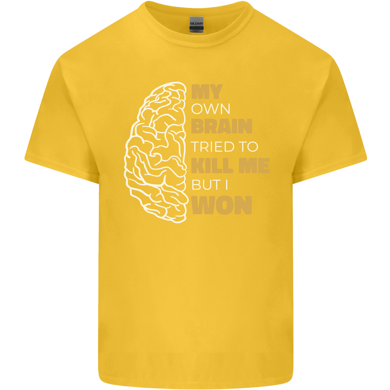 Brain Cancer Aneurysm Awareness Kids T-Shirt Childrens Yellow