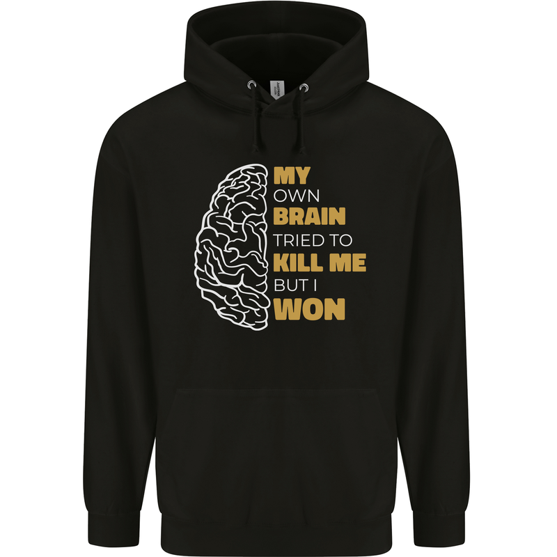 Brain Cancer Aneurysm Awareness Mens 80% Cotton Hoodie Black