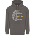 Brain Cancer Aneurysm Awareness Mens 80% Cotton Hoodie Charcoal