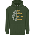 Brain Cancer Aneurysm Awareness Mens 80% Cotton Hoodie Forest Green