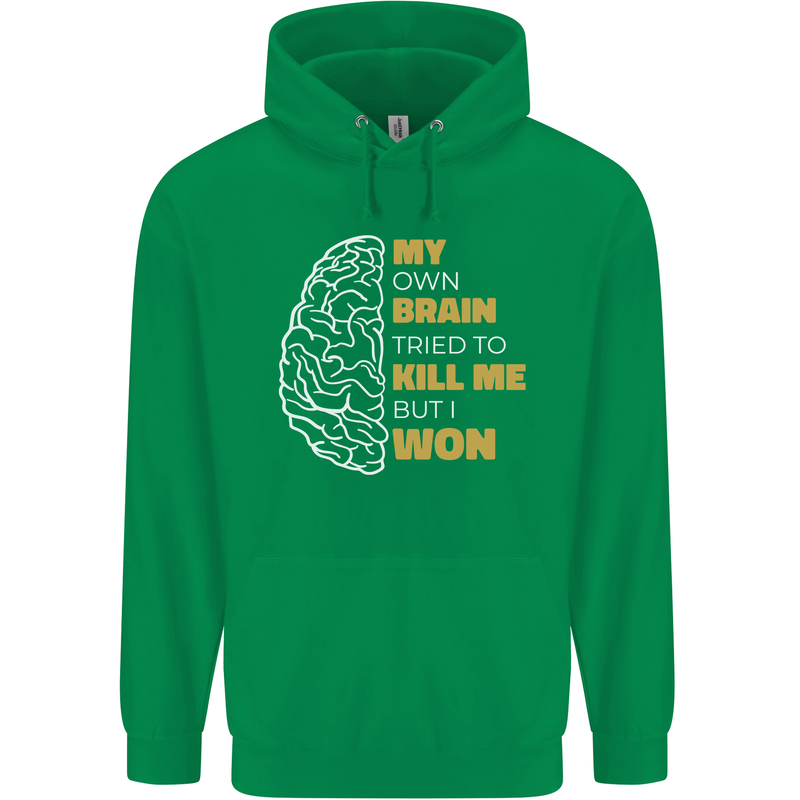 Brain Cancer Aneurysm Awareness Mens 80% Cotton Hoodie Irish Green