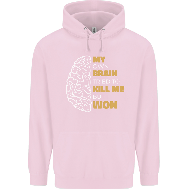 Brain Cancer Aneurysm Awareness Mens 80% Cotton Hoodie Light Pink