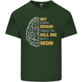 Brain Cancer Aneurysm Awareness Mens Cotton T-Shirt Tee Top Forest Green
