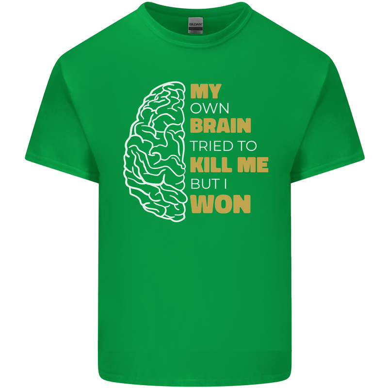 Brain Cancer Aneurysm Awareness Mens Cotton T-Shirt Tee Top Irish Green