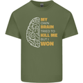 Brain Cancer Aneurysm Awareness Mens Cotton T-Shirt Tee Top Military Green