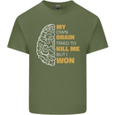 Brain Cancer Aneurysm Awareness Mens Cotton T-Shirt Tee Top Military Green