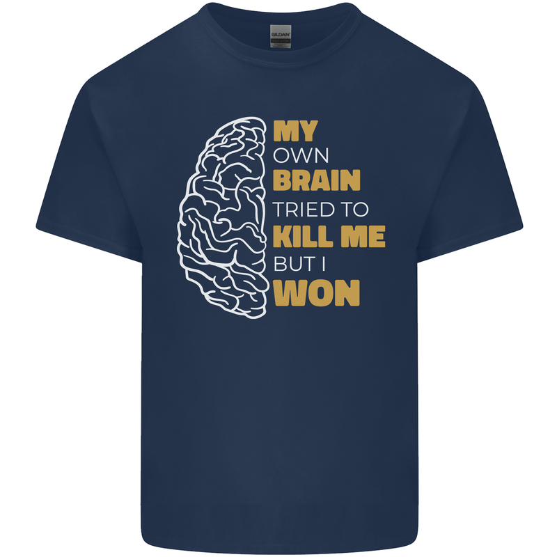 Brain Cancer Aneurysm Awareness Mens Cotton T-Shirt Tee Top Navy Blue
