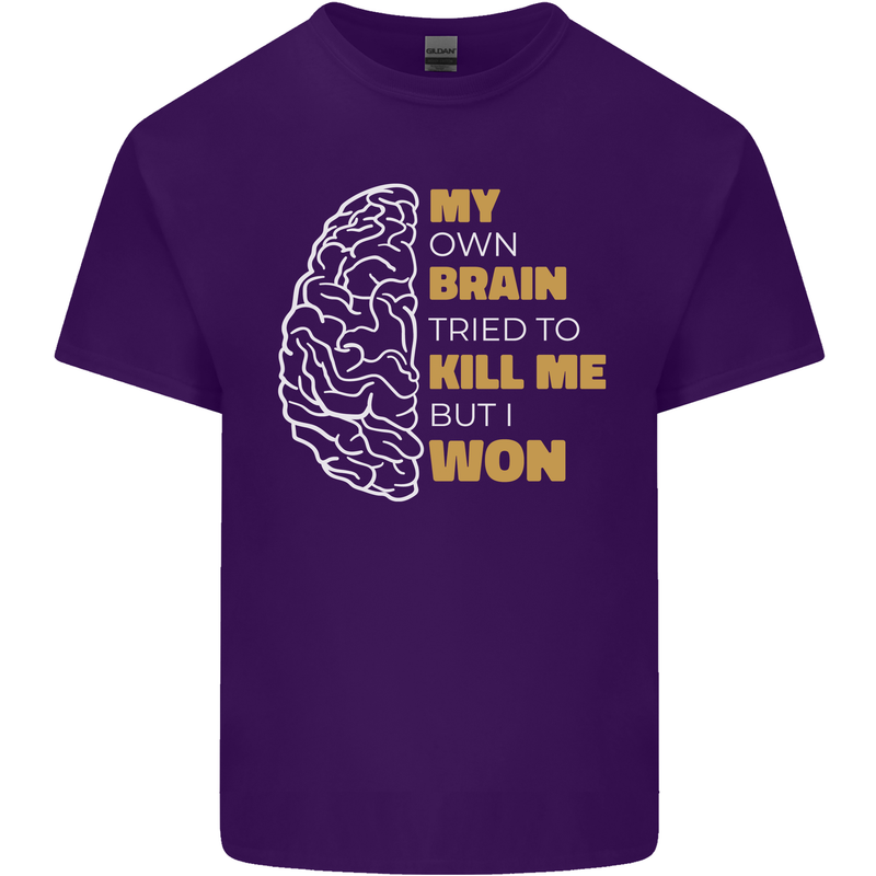 Brain Cancer Aneurysm Awareness Mens Cotton T-Shirt Tee Top Purple