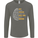 Brain Cancer Aneurysm Awareness Mens Long Sleeve T-Shirt Charcoal