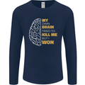 Brain Cancer Aneurysm Awareness Mens Long Sleeve T-Shirt Navy Blue
