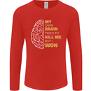 Brain Cancer Aneurysm Awareness Mens Long Sleeve T-Shirt Red