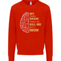 Brain Cancer Aneurysm Awareness Mens Sweatshirt Jumper Bright Red
