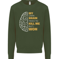 Brain Cancer Aneurysm Awareness Mens Sweatshirt Jumper Forest Green