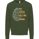 Brain Cancer Aneurysm Awareness Mens Sweatshirt Jumper Forest Green