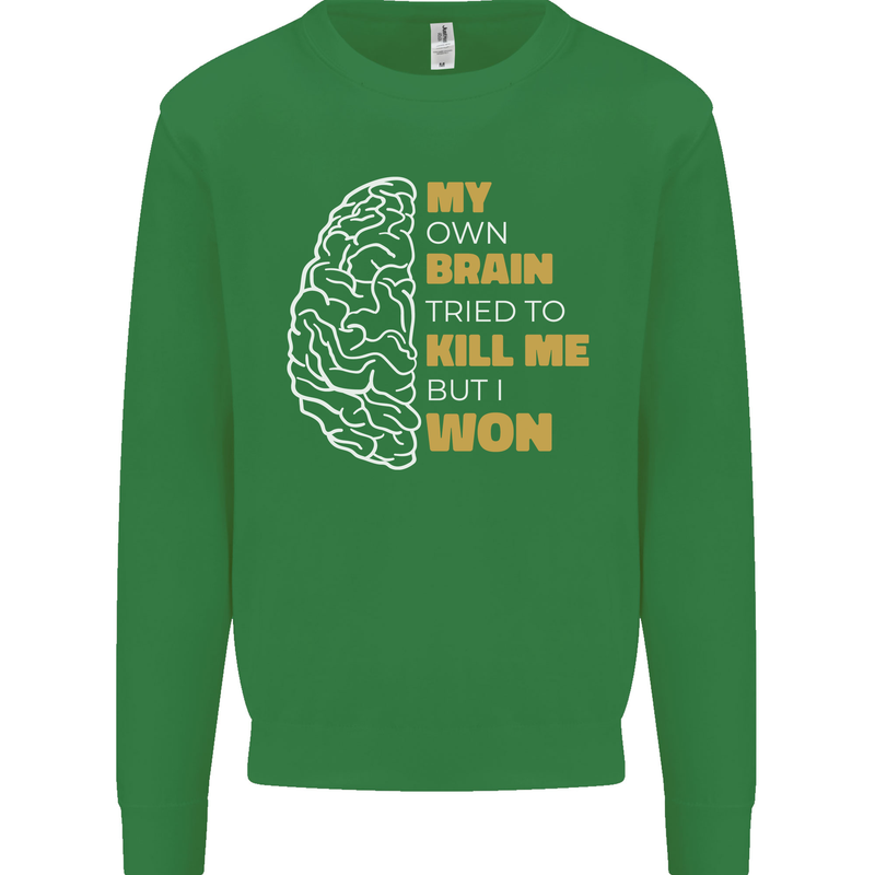 Brain Cancer Aneurysm Awareness Mens Sweatshirt Jumper Irish Green
