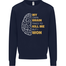 Brain Cancer Aneurysm Awareness Mens Sweatshirt Jumper Navy Blue