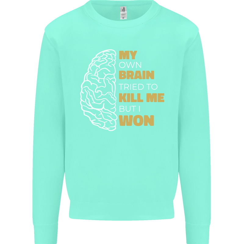 Brain Cancer Aneurysm Awareness Mens Sweatshirt Jumper Peppermint