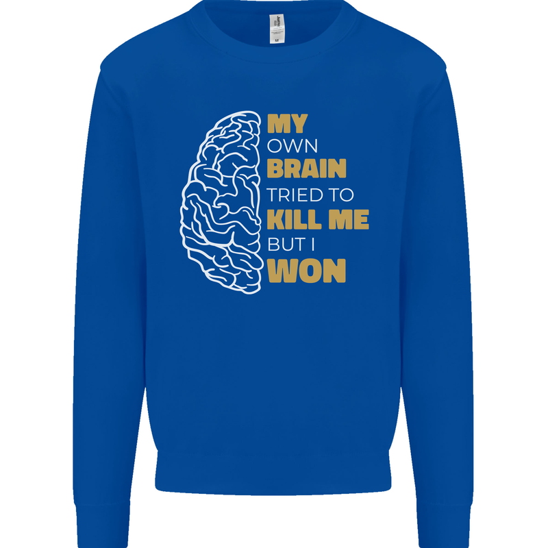 Brain Cancer Aneurysm Awareness Mens Sweatshirt Jumper Royal Blue