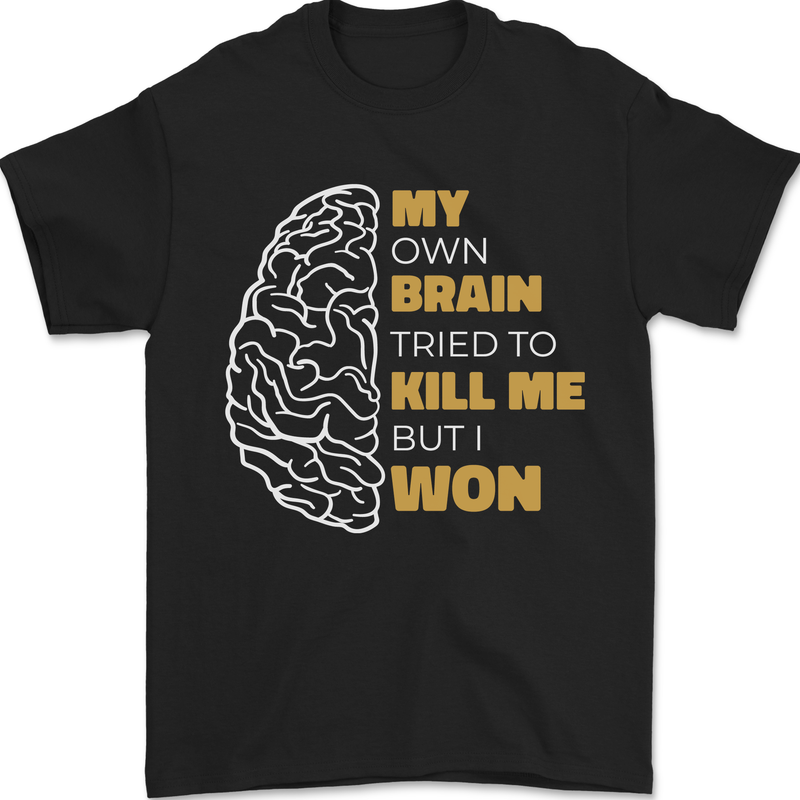 Brain Cancer Aneurysm Awareness Mens T-Shirt 100% Cotton Black
