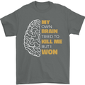 Brain Cancer Aneurysm Awareness Mens T-Shirt 100% Cotton Charcoal
