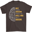 Brain Cancer Aneurysm Awareness Mens T-Shirt 100% Cotton Dark Chocolate