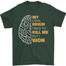Brain Cancer Aneurysm Awareness Mens T-Shirt 100% Cotton Forest Green