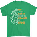 Brain Cancer Aneurysm Awareness Mens T-Shirt 100% Cotton Irish Green