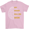 Brain Cancer Aneurysm Awareness Mens T-Shirt 100% Cotton Light Pink