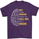Brain Cancer Aneurysm Awareness Mens T-Shirt 100% Cotton Purple