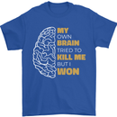 Brain Cancer Aneurysm Awareness Mens T-Shirt 100% Cotton Royal Blue