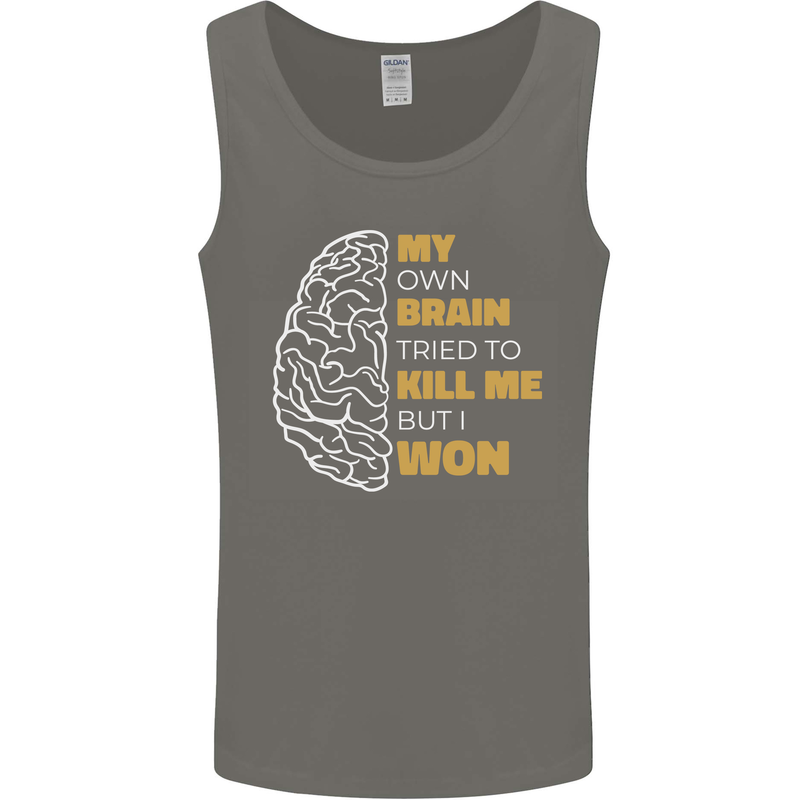 Brain Cancer Aneurysm Awareness Mens Vest Tank Top Charcoal
