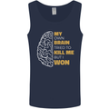 Brain Cancer Aneurysm Awareness Mens Vest Tank Top Navy Blue