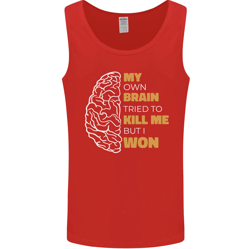 Brain Cancer Aneurysm Awareness Mens Vest Tank Top Red