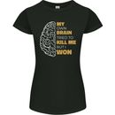 Brain Cancer Aneurysm Awareness Womens Petite Cut T-Shirt Black