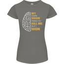 Brain Cancer Aneurysm Awareness Womens Petite Cut T-Shirt Charcoal