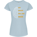 Brain Cancer Aneurysm Awareness Womens Petite Cut T-Shirt Light Blue